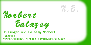 norbert balazsy business card