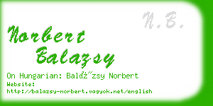 norbert balazsy business card